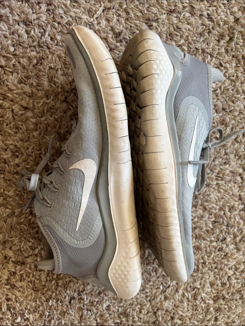 Nike Light Gray and White Mesh Training Shoes